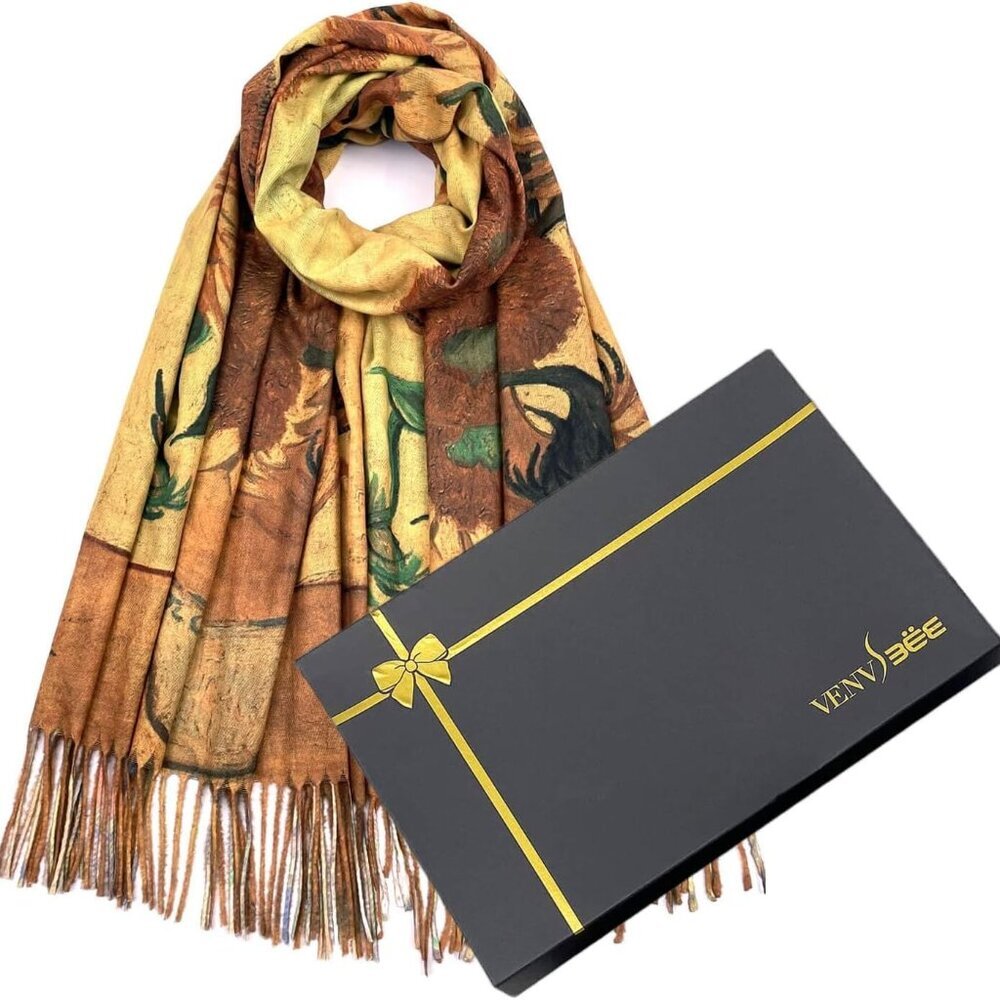 Van Gogh Scarves Art Scarf for Women Best Gift Reversible Soft Cashmere Feel Sha